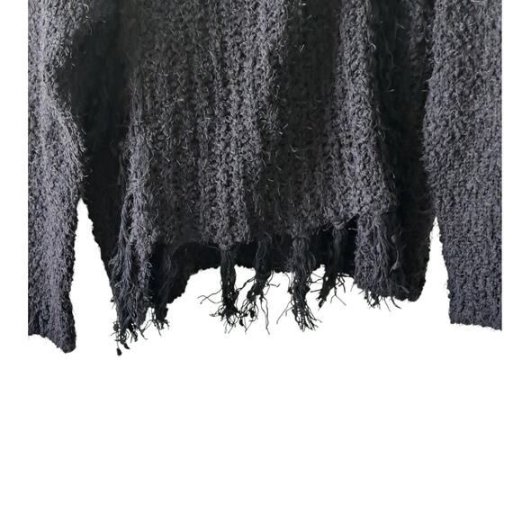 Line  & Dot Black Knit Sweater With Fringed Hem Size XS NWT - Picture 3 of 8